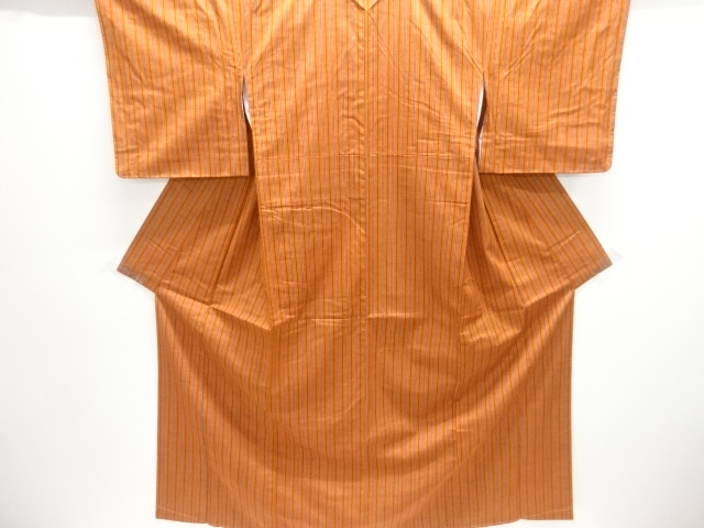 JAPANESE KIMONO / UNUSED / SILK / HAND WOVEN TSUMUGI / STRIPE